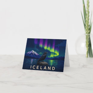 Cartão de Agradecimento Raven Northern Lights Islâ