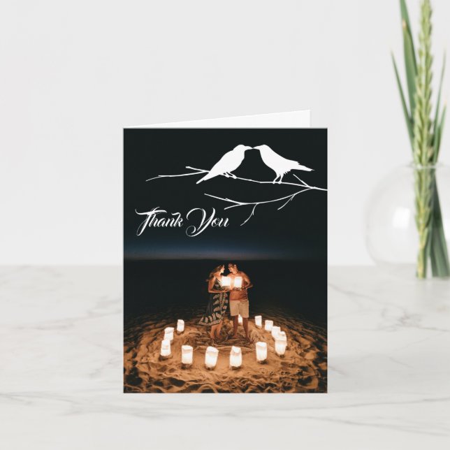 Cartão De Agradecimento Ravens Gothic Wedding (Frente)