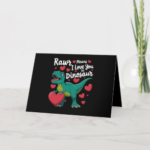 Cartão De Agradecimento Rawr Significa que Eu Te Amo Em Dinossauro T Rex D