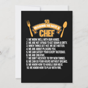 Cartão De Agradecimento Razões Para Namorar Chef Cozinhar Cozinha Comida