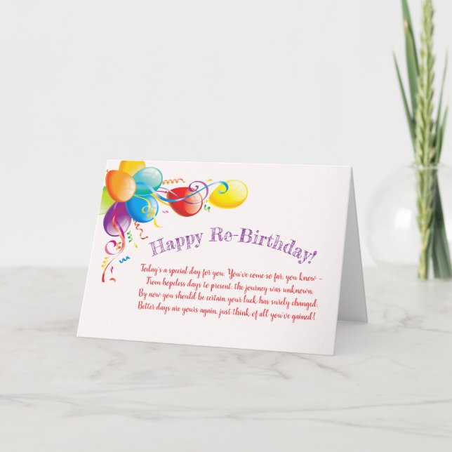 Cartão De Agradecimento Re-Aniversário para doentes canceres (Frente)