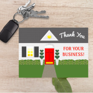 Cartão De Agradecimento Realtor Cute House Thank You Card