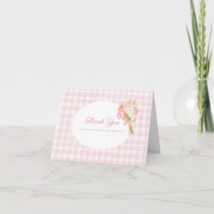 Cartão De Agradecimento Recém-saído do Mercado Elegante Chá de Bebê Rosa d
