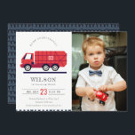 Cartão De Agradecimento Red Cute Garbage Truck Kids Foto Aniversário Convi<br><div class="desc">Uma coleção de BIRTHDAY TEME GIRHODIANA,  uma ilustração simples e elegante de caminhão de reciclar de lixo vermelho,  perfeita para a sua festa de aniversário. É muito fácil personalizar,  com seus detalhes pessoais. Se você precisar de outro produto ou personalização correspondente,  por gentileza,  envie uma mensagem via Zazzle.</div>