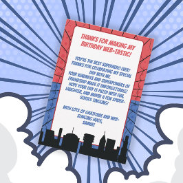 Cartão De Agradecimento Red e Blue Birday, super herói aranha