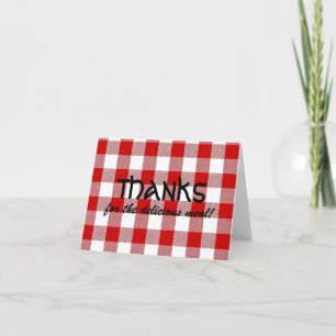 Cartão De Agradecimento Red Gingham Obrigado