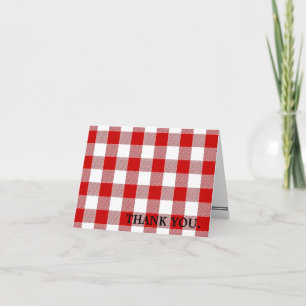 Cartão De Agradecimento Red Gingham Thank You