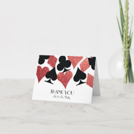 Cartão De Agradecimento Red Glitter Destiny Las Vegas Obrigado Yo