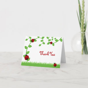 Cartão De Agradecimento Red Ladybug Vines Thank You Note