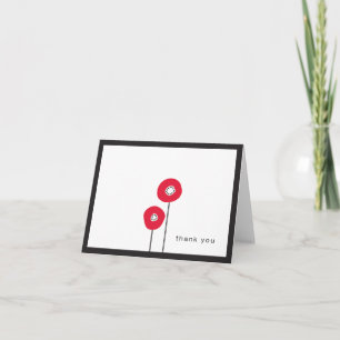 Cartão De Agradecimento Red Poppy thank you note