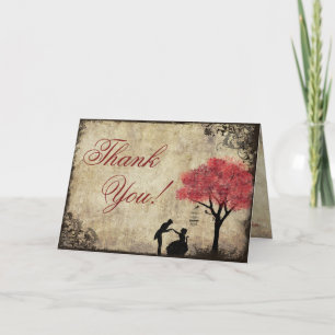 Cartão De Agradecimento Red Proposal Vintage Thank You Card