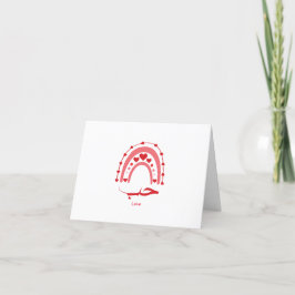 Cartão De Agradecimento Red Rainbow com amor na arábica moderna