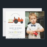 Cartão De Agradecimento Red Rust Fazenda Trator Kids Foto Aniversário Conv<br><div class="desc">Uma coleção de BIRTHDAY TEME TIME DE FAZENDA GRED RUST GRED BIRTHDAY... é uma ilustração simples e elegante de carregando de trator de fazenda no aniversário, perfeita para sua festa de aniversário. É muito fácil personalizar, com seus detalhes pessoais. Se você precisar de outro produto ou personalização correspondente, por gentileza,...</div>