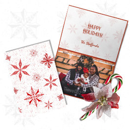Cartão De Agradecimento Red Snow on White Canvas Design Christmas Card