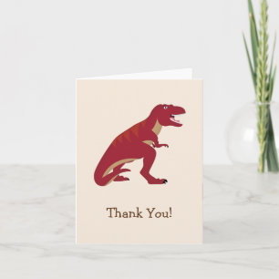 Cartão De Agradecimento Red T-Rex, Dinosaur Kid's Thank You