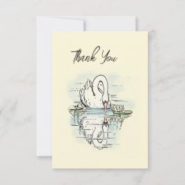 Cartão De Agradecimento Reflexão Vintage Swan Colorida