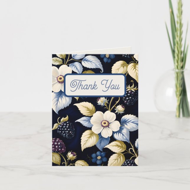 Cartão De Agradecimento Regal Floral Elegance: Chá de panela (Frente)