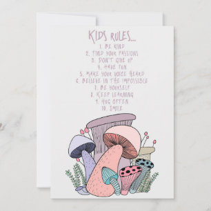 Cartão De Agradecimento Regras do Caçador de Cogumelos e Crianças