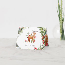 Cartão De Agradecimento Reindeer Chá de fraldas De Natal Obrigado