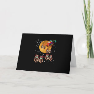 Cartão De Agradecimento Reindeer de Natal Schnauzer Cachorro Dormir Engraç