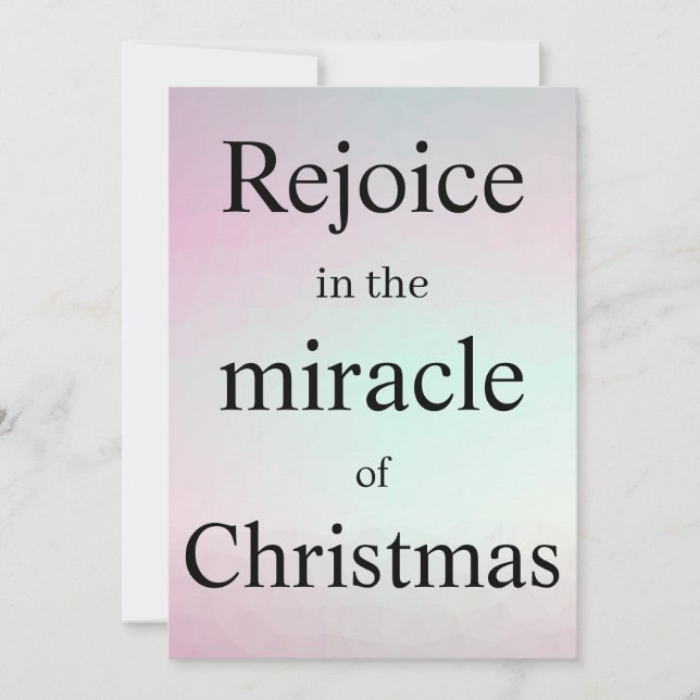 Cartão De Agradecimento Rejoice In The Miracle Of Christmas (Frente)