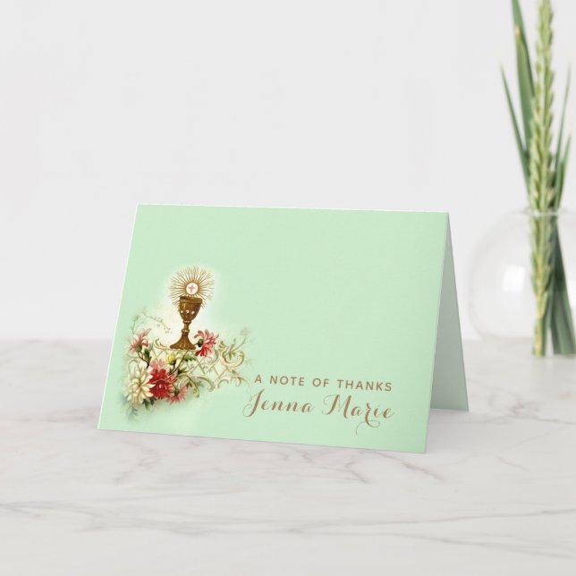 Cartão De Agradecimento Religião católica de primeira comunhão (Frente)