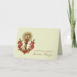 Cartão De Agradecimento Religião católica de primeira comunhão