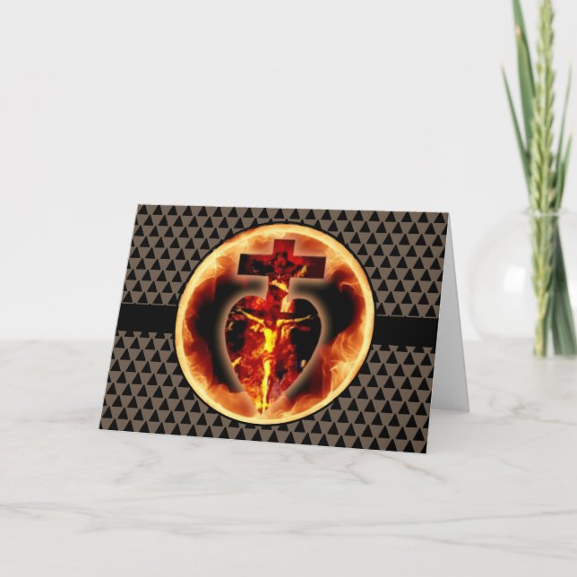 Cartão De Agradecimento Religião Católica Santa Trindade Jesus no Crucifix (Frente)