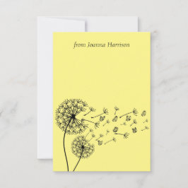 Cartão De Agradecimento Relógio de Dandelion Personalizado com Borboletas