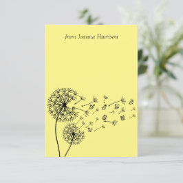 Cartão De Agradecimento Relógio de Dandelion Personalizado com Borboletas