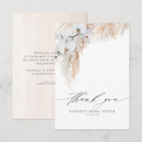 Relvado de Pampas Floral de Noiva Pequeno Obrigado