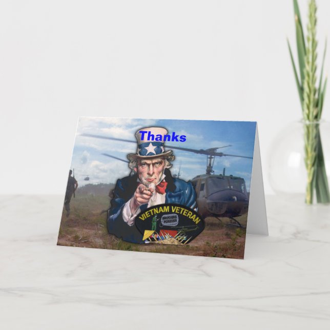 Cartão De Agradecimento Remendo dos veterinários dos veteranos de guerra (Frente)