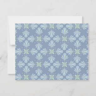 Cartão De Agradecimento Repetição abstrata floral azul pastel