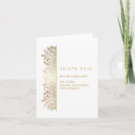 Cartão De Agradecimento Respiro de Bebê Dourado Floral Casamento Agradecim