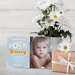 Cartão De Agradecimento Retrair Quatro Meninos De Groovy Foto De Quarto An<br><div class="desc">Diga obrigado em estilo com esses trendy 4 anos de aniversário,  obrigado cartas. A formulação modelo é fácil de personalizar e sua família e amigos ficarão entusiasmados quando receberem esse obrigado fabuloso.</div>