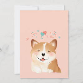 Cartão De Agradecimento Retrato de Ilustração de Pet Dog do Bumbum Corgi