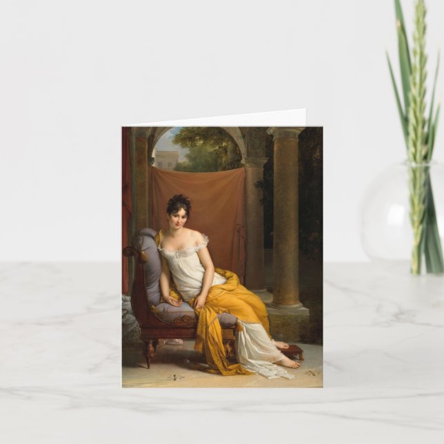 Cartão De Agradecimento Retrato de Juliette Recamier por Francois Gerard (Frente)