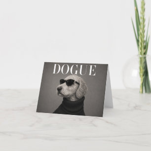 Cartão De Agradecimento Retrato de Labradoodle Chic Fashion Cachorro Obrig