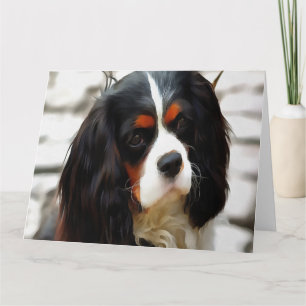 Cartão De Agradecimento Retrato De Um Rei Charles Cavalier Spaniel