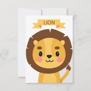 Cartão De Agradecimento Retrato Lion Cute Lion
