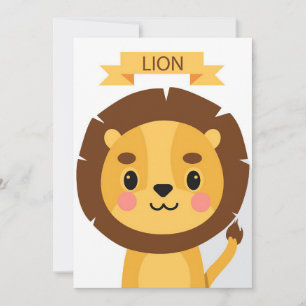 Cartão De Agradecimento Retrato Lion Cute Lion
