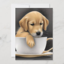 Retriever Ouro de Bebê em uma taça de chá