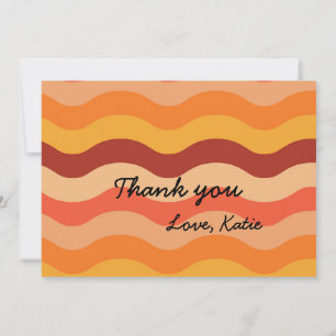 Cartão De Agradecimento Retro abstrato dos anos 70 funky personalizado