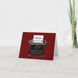 Cartão De Agradecimento Retro Business Thank You Cards Typewriter Theme