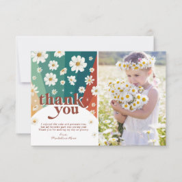 Cartão De Agradecimento Retro Daisy Rainbow Aniversário Obrigado