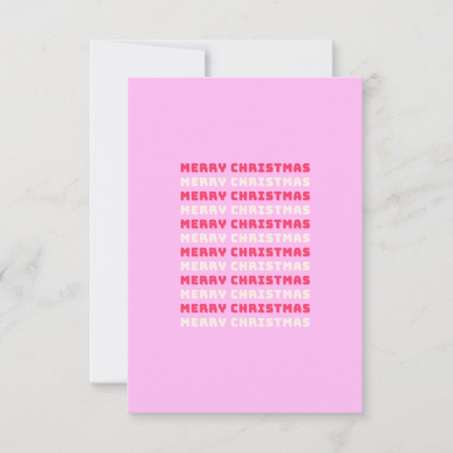 Cartão De Agradecimento Retro Feliz Natal Pink Decor (Frente)