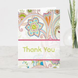 Cartão De Agradecimento Retro Floral Wedding Thank You Cards