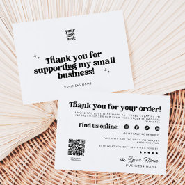 Cartão De Agradecimento Retro Groovy Business Obrigado Código QR