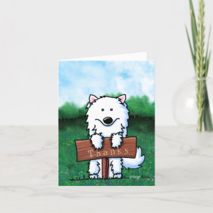Cartão De Agradecimento Retro KiniArt Samoyed
