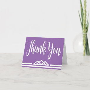 Cartão De Agradecimento Retro Roxo Obrigado Triângulo Geométrico Tribal